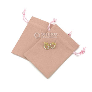 Petite boucle d'oreille collier bracelet anneau microfibre cordon emballage personnalisé sac à bijoux pochette à bijoux avec logo - Product Image 3