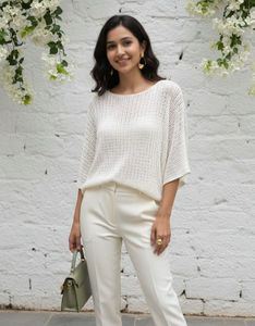 Elegante Top de Malla de Algodón para Mujer, Transpirable, Ligero, Cómodo, con Tela Estilosa, Perfecto para Oficina, Casual, Viajes y Uso Diario - Product Image 3