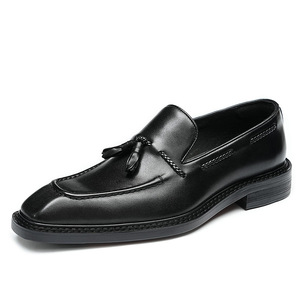 Mocassins décontractés de marque pour hommes, chaussures à franges en cuir de vachette véritable version coréenne, chaussures en cuir véritable pour hommes - Product Image 2