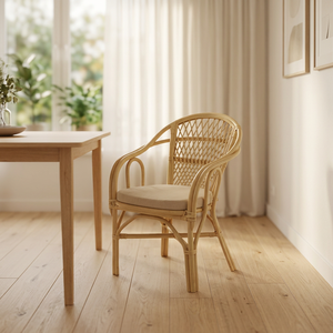 Patani Moderner Sessel mit Rattanholzrahmen, Gemütliches Komfortables Wohnzimmermöbel, Handgefertigt, Langlebig, Hochwertig - Product Image 4