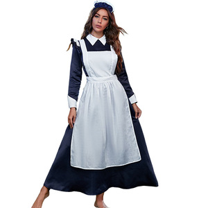 Camisa de Manga Larga con Estampado de Sardinas, Vestido Retro Europeo y <span class=keywords><strong>Americano</strong></span> de Estilo Sirvienta, Vestido de Sirvienta para Fiesta de Té - Product Image 4