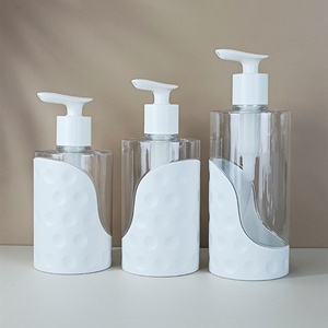 Luxury PET Plastic Round White Transparent Empty Conditioner Body Lotion <b>Bottle</b> 400ml 300ml 500ml Shampoo <b>Pump</b> <b>Bottle</b> - Product Image 4