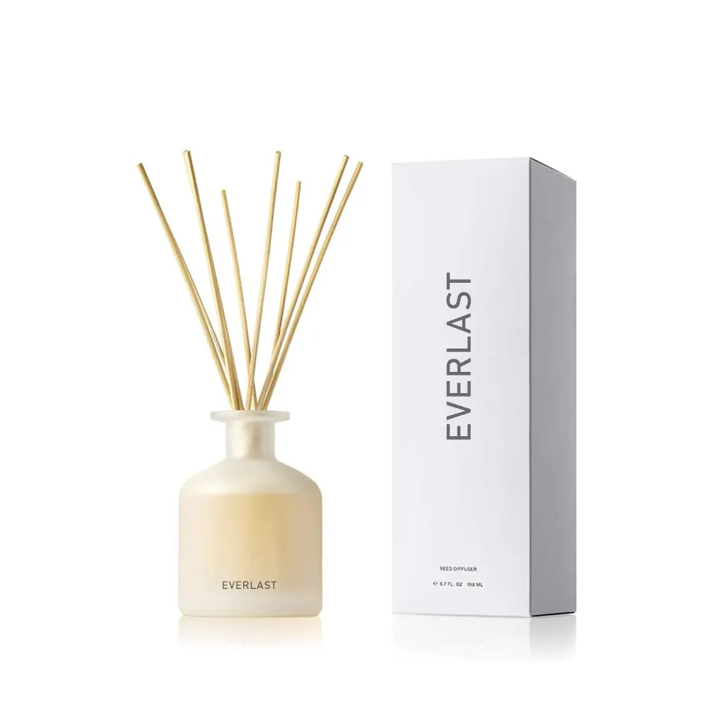 Luxury Air Freshener Frosted Eco-Friendly Rattan Stick Glass Reed Diffuser Bottle with Packing Box