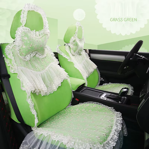 Housse de siège de voiture en dentelle complète et tendance, vente en gros d'usine, accessoires intérieurs faciles à nettoyer, décoration de coussin - Product Image 3