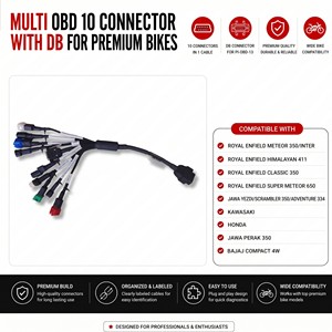 Câble de diagnostic OBD pour moto PI-OBD-13 Premium pour le diagnostic des pannes ECU et les outils de diagnostic - Product Image 2