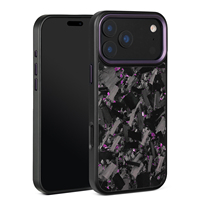 Étui de téléphone portable de luxe 2026 en TPU au design fin en fibre de carbone pour iPhone 16 Pro, 17 Pro Max, 17 Air avec cadre magnétique métallique pour appareil photo