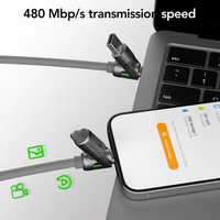 Kabel USB Zinc Tren Terbaru Pd 4-In-1 Kabel Multi Pengisian Cepat Dengan Lampu LED