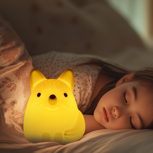 Luzes Led personalizadas Toque Bonito <span class=keywords><strong>Fox</strong></span> Night Light Lâmpada Animal Inteligente Dormir Silicone Night Light para Home Room Decor - Product Image 6