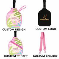 Funda acolchada para pala de pickleball con estampado completo, etiqueta con logo y color personalizado para programas de regalos para jugadores, fabricación personalizada.