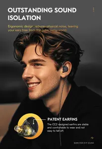 CCZ DC03 1DD HiFi basse son moniteur intra-auriculaire casque antibruit filaire écouteurs IEM écouteurs <span class=keywords><strong>pour</strong></span> musicien <span class=keywords><strong>chanteur</strong></span> scène - Product Image 6