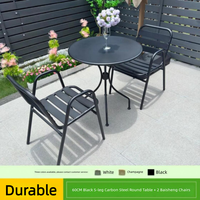 Ensemble table et chaises de salle à manger modernes en acier au carbone pour l'extérieur, avec design durable et imperméable, idéal pour balcon, patio, parc