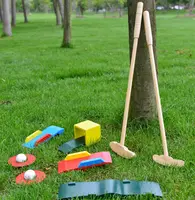 Mini golf de madera con efecto noctilucente para niños, juego familiar, patio trasero, mini golf al aire libre
