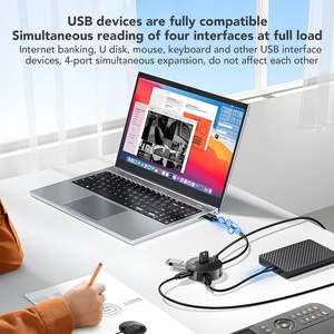 सोंग 4 पोर्ट यूएसबी 3.0 हब 5Gbps हाई स्पीड यूएसबी स्प्लिटर के साथ लैपटॉप - Product Image 6