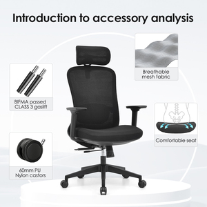 Mesa de Computadora para Oficina, Silla Ergonómica Moderna de Malla, Silla de Oficina Eléctrica con Masaje y Reposabrazos Ajustables, Muebles de Oficina - Product Image 4