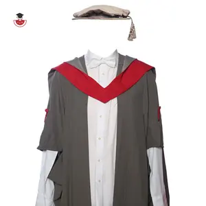 2023 new Hot sell Shiny/Matte British University of York Graduation gown with Graduation hood