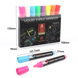 Моби P-520 цветов, набор маркеров для рисования для студентов, многоразовая система 8 видов цветов на водной основе, жидкий меловой маркер