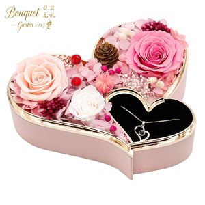 Caja de Joyería con Forma de Corazón y Rosa Seca Preservada para el Día de la Madre 2026, Regalo para Mamá y Novia, Flor Eterna para el Día de San Valentín - Product Image 1