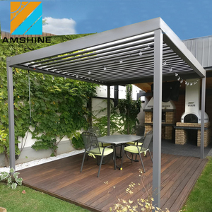Pérgola <span class=keywords><strong>de</strong></span> Aluminio para Jardín <span class=keywords><strong>de</strong></span> 20X12 PIES, 24X14 PIES, 30X15 PIES <span class=keywords><strong>con</strong></span> Techo Bioclimático <span class=keywords><strong>de</strong></span> Láminas Ajustables y <span class=keywords><strong>Cortinas</strong></span> o Láminas Laterales Opcionales - Product Image 2