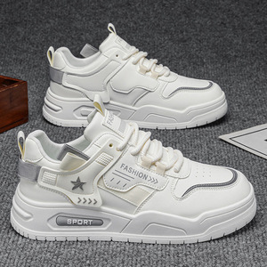 Zapatillas de skate, zapatillas blancas, novedad de primavera 2026, calzado deportivo informal versátil y moderno, zapatillas de suela gruesa a la moda, calzado para hombre - Product Image 1