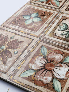 빈티지 디자인 골든 럭셔리 혼합 패턴 반짝이 장식 세라믹 욕실 및 주방 도자기 벽 및 바닥 타일 - Product Image 2