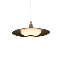 Suspension LED de luxe moderne et minimaliste en aluminium, abat-jour gris en forme de soucoupe volante, 3000+5700K, gradation segmentée tricolore 5