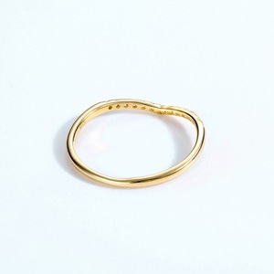 Délicat grappe bandes <span class=keywords><strong>copine</strong></span> cadeau fiançailles bagues 3A zircon blanc 14k bague en or - Product Image 4