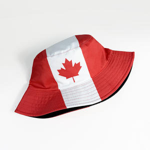 Новая модель 2026: Двусторонняя рыболовная шляпа-панама с полосками и флагом Канады для футбольных болельщиков - Product Image 4