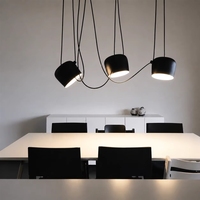 Luminaire suspendu LED intelligent JINK Beam Flow Matter Thread à plusieurs têtes, câble réglable, angle 360°, lampe de plafond en aluminium pour