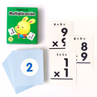 Jeu interactif parent-enfant personnalisé en espagnol : cartes flash de mathématiques (addition, soustraction, multiplication et division) personnalisables pour le client