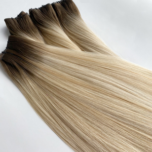 Double Drawn Invisible Hair Extensions Thick <strong>Ends</strong> Balayage Color Virgin Cuticle Genius Weft - Product Image 3