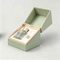 Boîte cadeau rigide en papier avec couvercle rabattable angulaire, logo personnalisé, marquage à chaud, avec doublure en velours et insert en mousse pour l'emballage de parfums