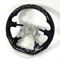 Volant en fibre de carbone forgée argenté pour Nissan Patrol Y61 2005-2014