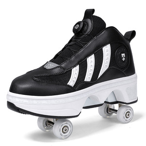 Dingjian Four Wheel Roller Skates High Top Breathable Mesh Upper Men Women Skateboarding Shoes - Product Image 5