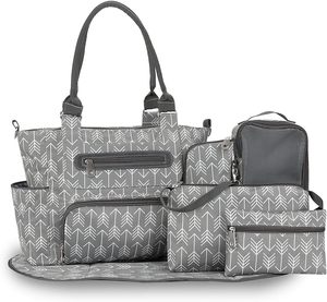 Conjunto personalizado de 6 mochilas impermeables para pañales de bebé, para viajes, multifuncionales, bolso de mano para mamá, bolso para pañales de bebé - Product Image 1