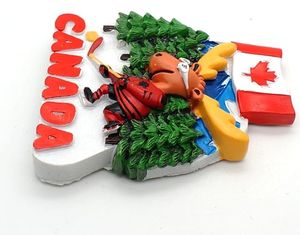 Resina 3D <span class=keywords><strong>Canadiense</strong></span> Recuerdo <span class=keywords><strong>Ciervo</strong></span> Jugando Hockey Refrigerador Imán - Product Image 5