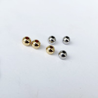 Perles rondes en acier inoxydable en gros, plaquées or PVD, perles lisses, perles d'espacement pour la fabrication de bijoux, accessoires, 100 pièces/sac