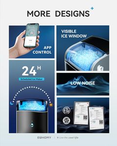 Euhomy Countertop 40lbs/24h Chất lượng cao thông minh Ice Maker Nugget xách tay Sonic Ice Maker với ứng dụng điều khiển - Product Image 5