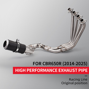 Sistema de escape para motocicleta, tubo de conexión delantero, silenciador de 51 mm para <span class=keywords><strong>CB650F</strong></span> CB650R CBR650 CBR650F <span class=keywords><strong>2014</strong></span>-2025, dos sensores de oxígeno - Product Image 2
