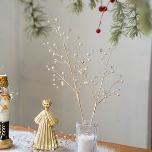 Ornement de sapin de Noël <span class=keywords><strong>en</strong></span> cristal acrylique de 45 cm, guirlande de fleurs <span class=keywords><strong>en</strong></span> vigne, branche de <span class=keywords><strong>perle</strong></span>, feuille de lampe, <span class=keywords><strong>perle</strong></span> de bijou, sapins de Noël haut de gamme - Product Image 2