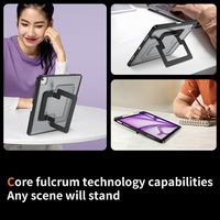 Geri metal katlanmış stand ile TPU tampon ve plastik combo defender kapak iPad kılıfı hava 13 2024 M2