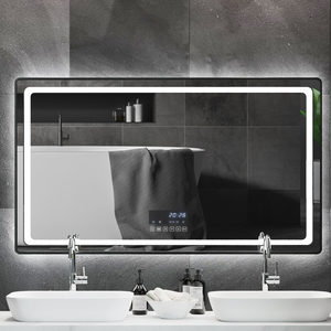 <span class=keywords><strong>Miroir</strong></span> de salle de bain moderne avec écran tactile intelligent Bluetooth mural anti-buée avec lumière LED - Product Image 1