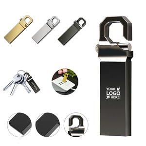 Custom Metal USB 3.0 Flash Drive with Key Ring for Promotional Purposes