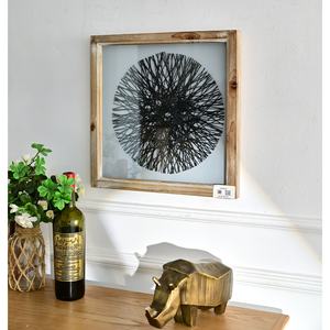 Décoration murale rustique carrée style ferme, artisanat en bois encadré, pour salon - Product Image 3