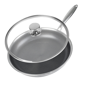 Padella antiaderente avanzata a 3 strati ibrida antiaderente personalizzabile in acciaio inossidabile Set <span class=keywords><strong>padelle</strong></span> personalizzabili per friggere - Product Image 1