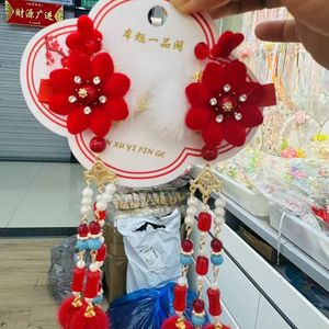Childrens Hair <b>Clips</b> Girls <b>Bow</b> Hair Accessories Red New Year Headdress Plush Pointed Nose <b>Clip</b> For Women Wholesale - Product Image 4