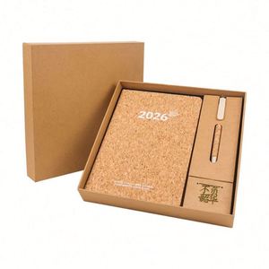 Agenda Ecológica Personalizada con Logotipo 2026, Set de Regalo al por Mayor, Cuaderno de Tapa Dura de Corcho y Posos de Café, Diario, Agenda, Día del Padre - Product Image 1