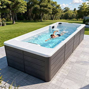 Piscine de <span class=keywords><strong>spa</strong></span> extérieure avec deux zones et systèmes séparés, piscine multifonctionnelle de massage et d'entraînement, <span class=keywords><strong>spa</strong></span> de luxe pour 4 à 10 personnes - Product Image 2