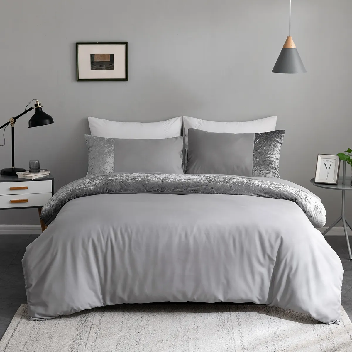 Hot 3-Piece Duvet Cover Customized Print Designer Luxury Bedding Comforter Set Solid Home Bedding Set