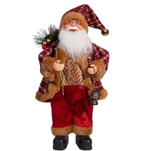 Décorations de Noël Père Noël de 30 cm, figurine de Noël debout de 12 pouces avec sac de cadeaux, décoration de Noël du Nouvel An, décoration de table Père Noël - Product Image 6
