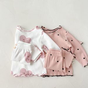 婴幼儿家居服秋季新款长袖罗纹棉质保暖睡衣两件套女婴服装套装 - Product Image 2